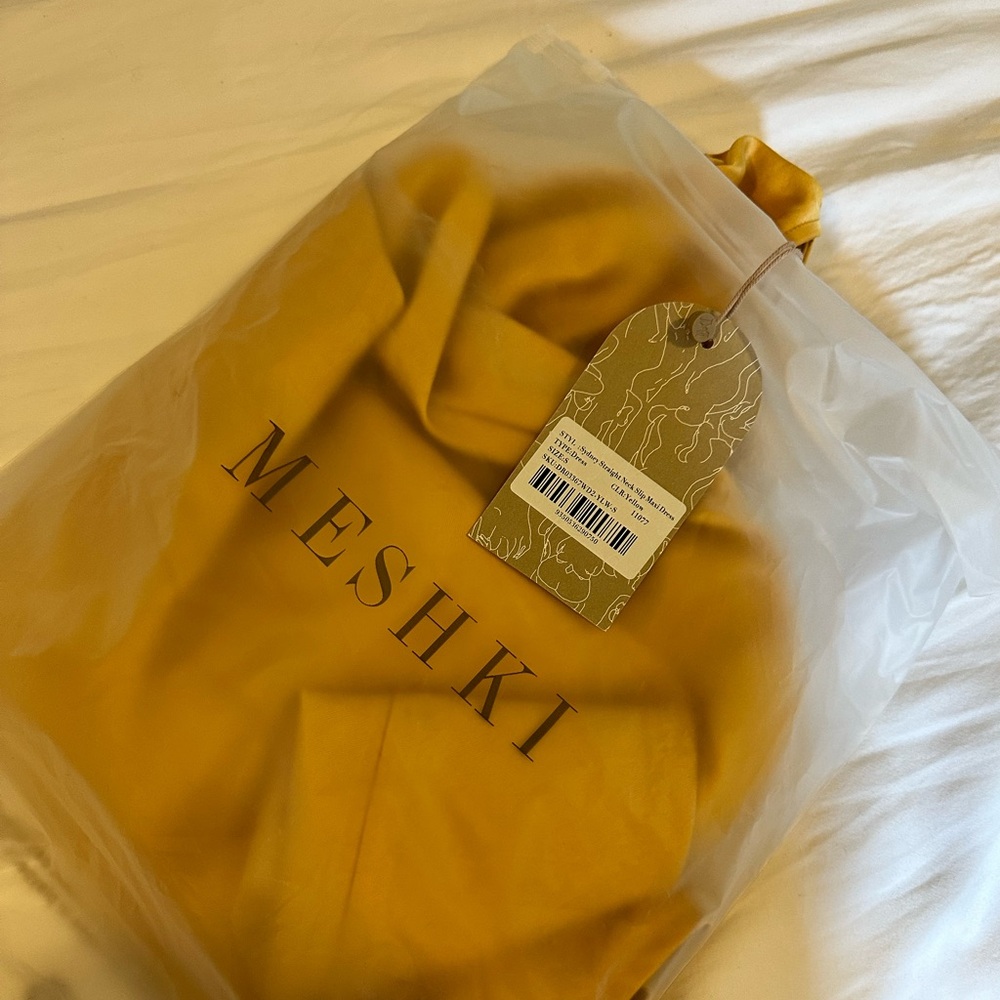 SYDNEY Straight Neck Slip Maxi Dress - Yellow NWT - Picture 4 of 4